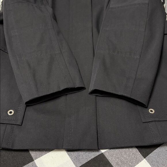 Escada Black Full Zip Lined Jacket White Removable Collar Sz 44/US Lg 12 Stretch - Picture 10 of 16